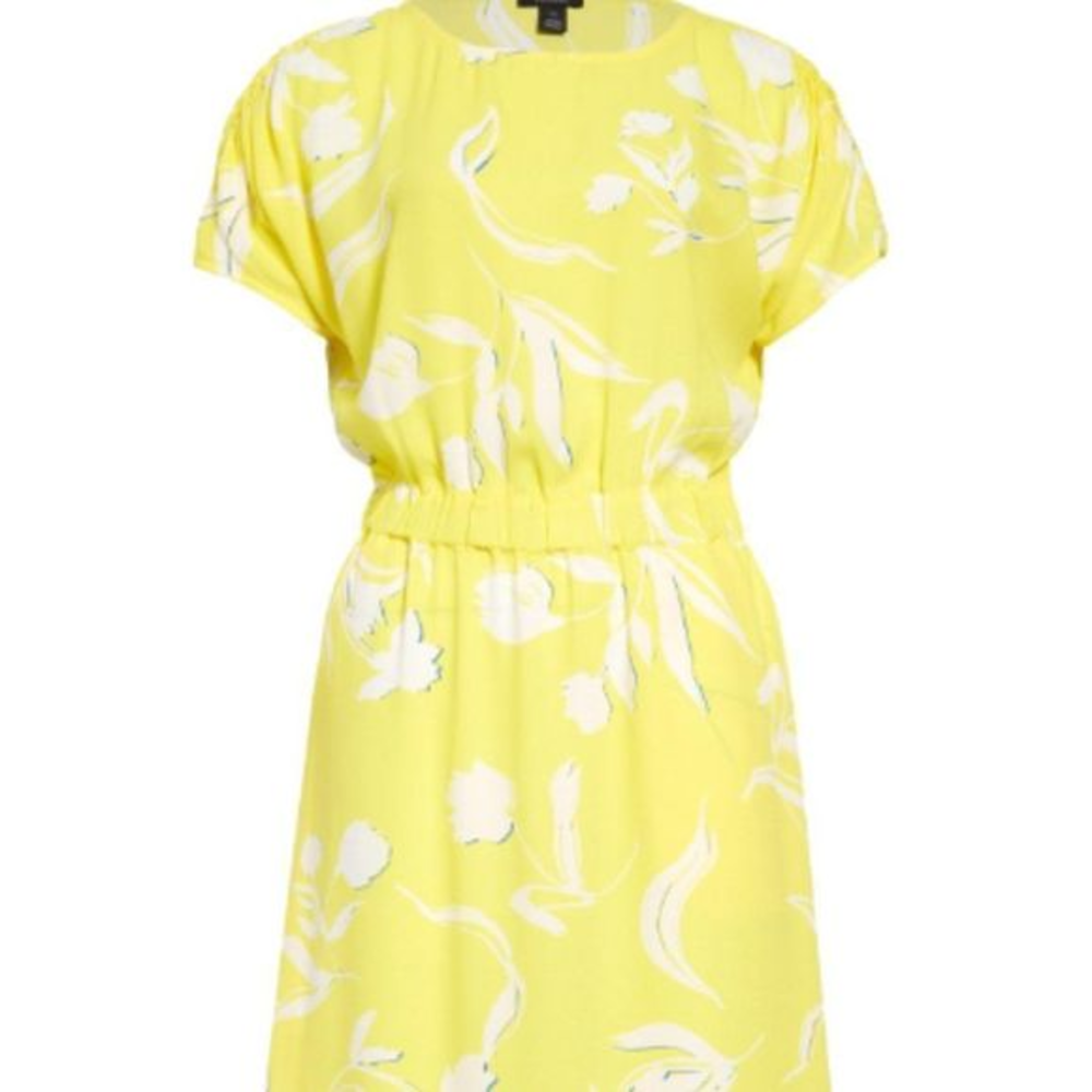 Halogen Bright Yellow Floral Dress‎